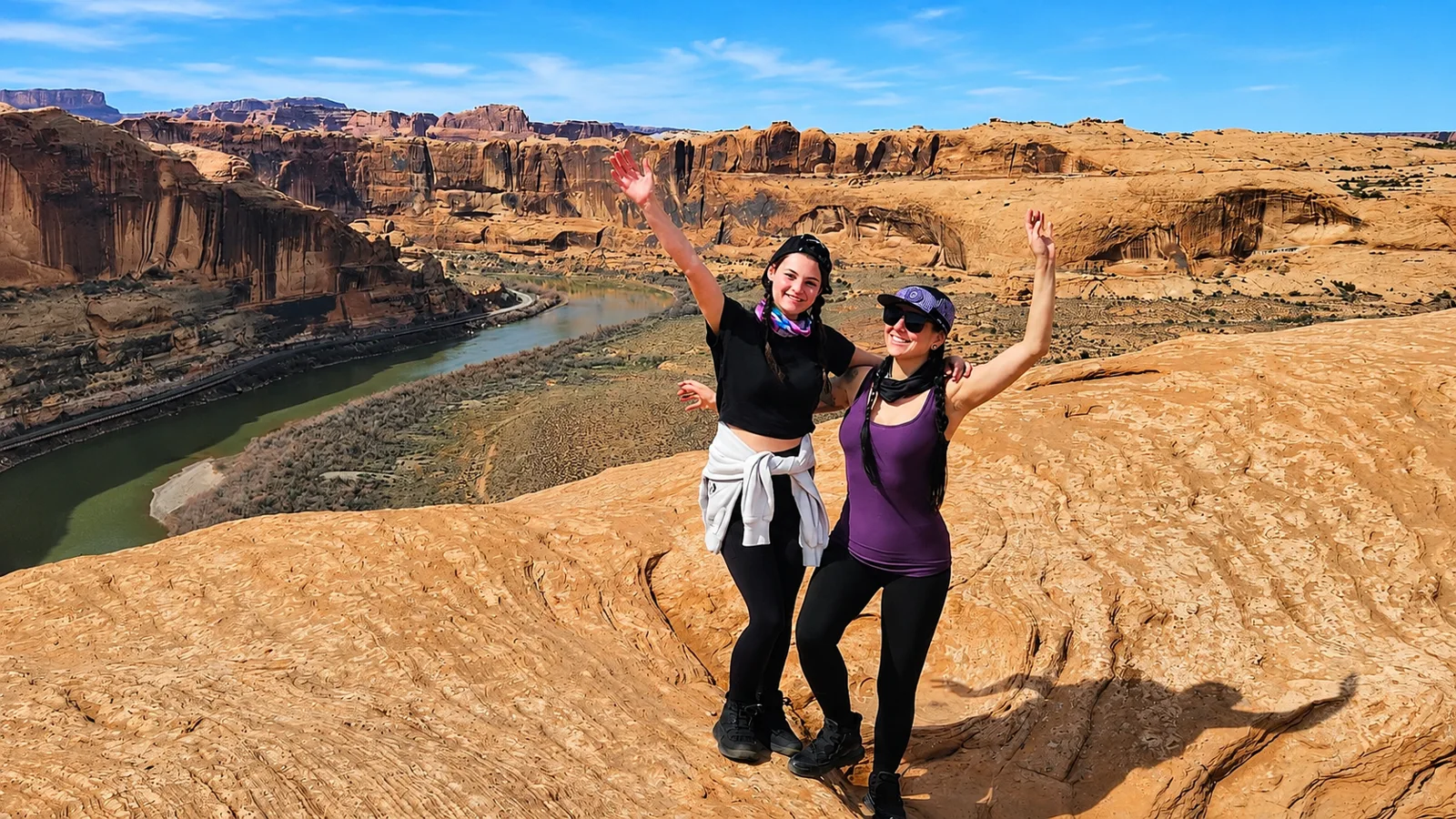 Two travelers above the Colorado River canyon