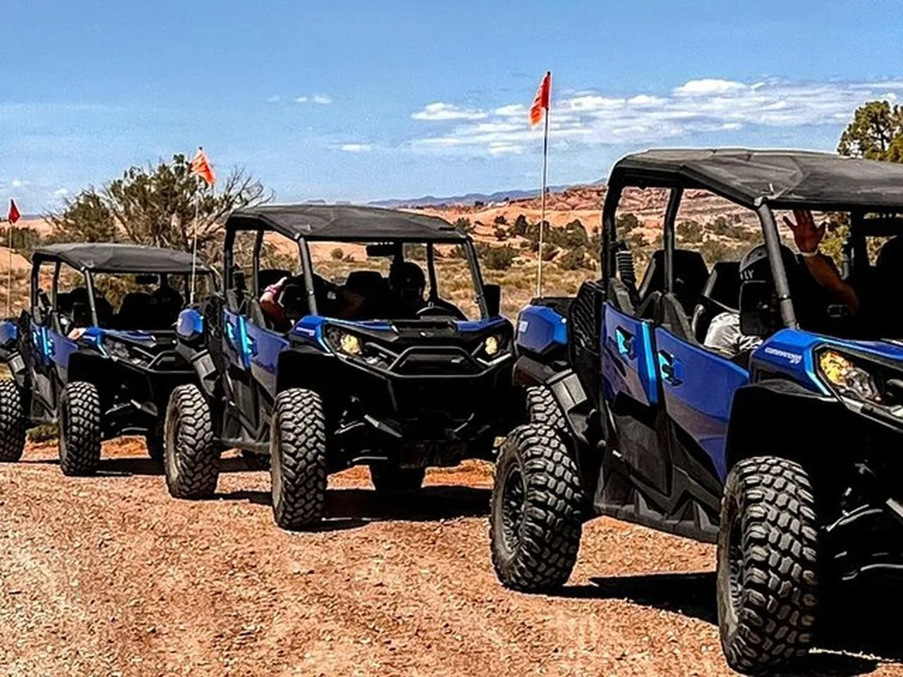 UTVs lined up at the High Point starting area